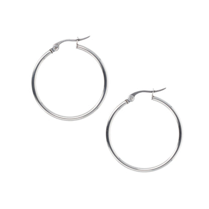 30mm Stainless Steel Hoop Earrings