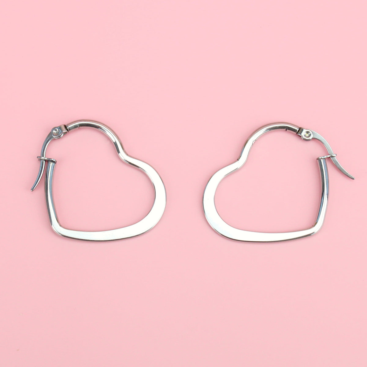 30mm Heart Hoops (Stainless Steel)