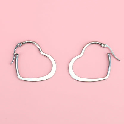 30mm Heart Hoops (Stainless Steel)