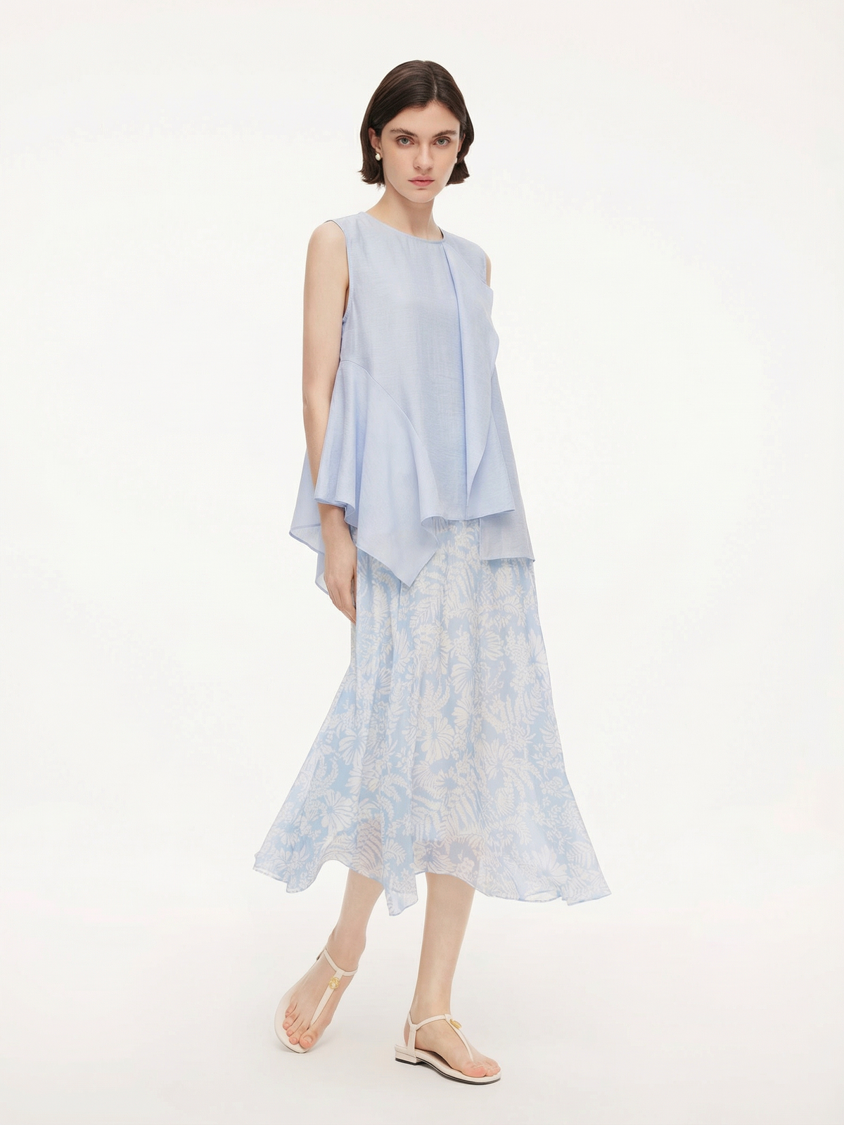 10MM Mulberry Silk Floral Print Women Skirt With Scrunchie