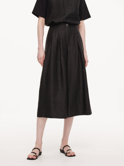 18MM Gambiered Canton Gauze Women High-Waisted Culottes