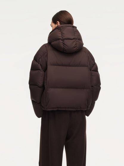 Lightweight Water-repellent Hooded Goose Down Jacket