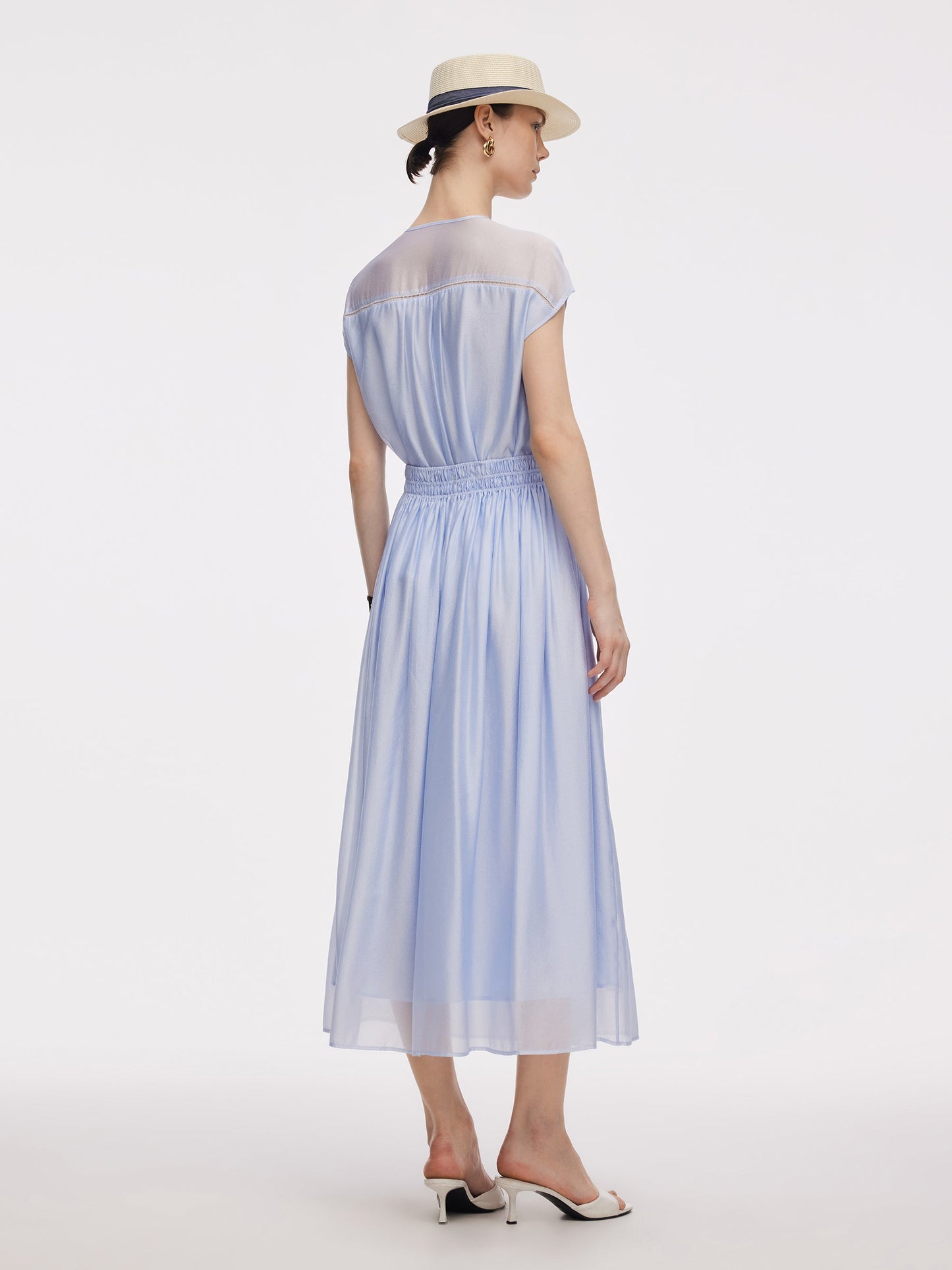 Loose Fit Cap Sleeve Top And A-Line Skirt Two-Piece Set