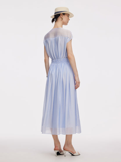 Loose Fit Cap Sleeve Top And A-Line Skirt Two-Piece Set