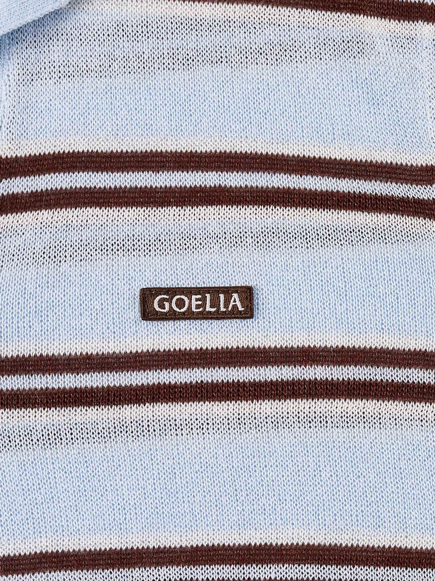 Navy Combo Stripe Women Polo Knit Top