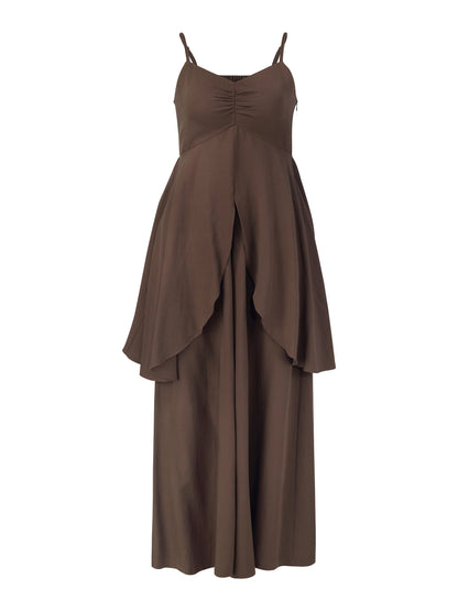 Linen Blend Camisole And Culottes Two-Piece Set