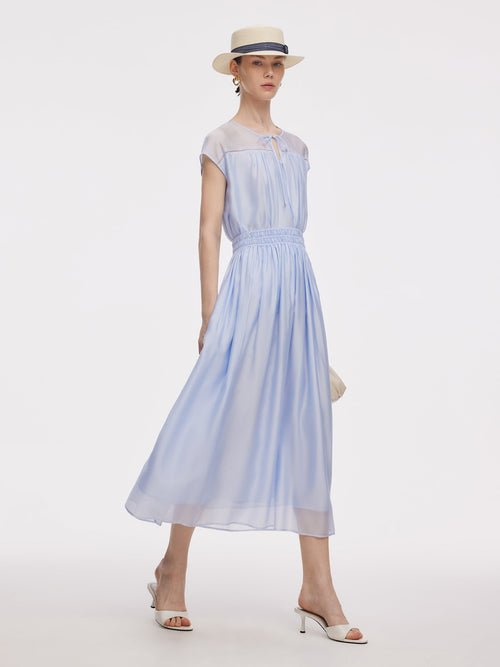 Loose Fit Cap Sleeve Top And A-Line Skirt Two-Piece Set