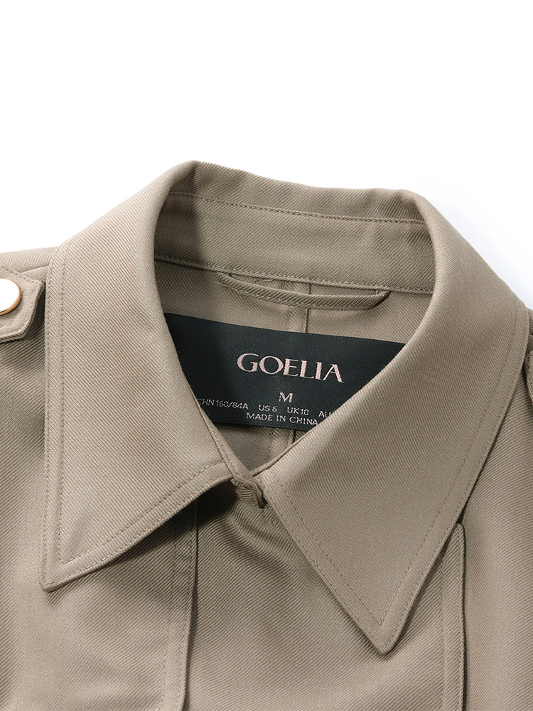 Worsted Woolen Women Trench Coat With Belt
