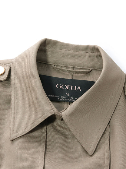 Worsted Woolen Women Trench Coat With Belt