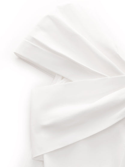 100% Cotton Stretch Off Shoulder Women Bow Top
