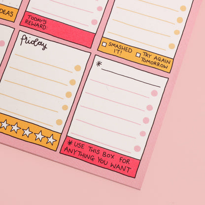 A5 notepad - week planner - let's get busy