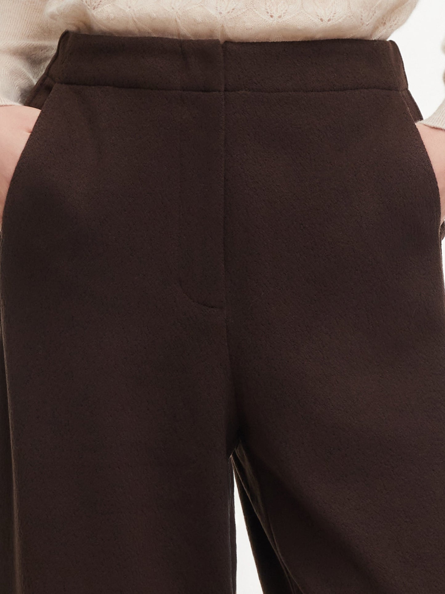 Adjustable Waist Straight Wide Leg Women Pants