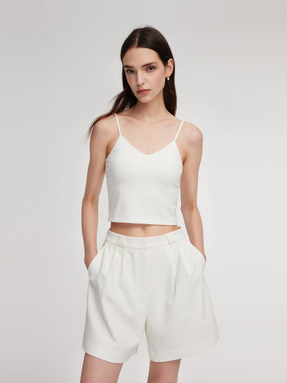 Gradient Openwork Knit Top And Knit Camisole Two-Piece Set