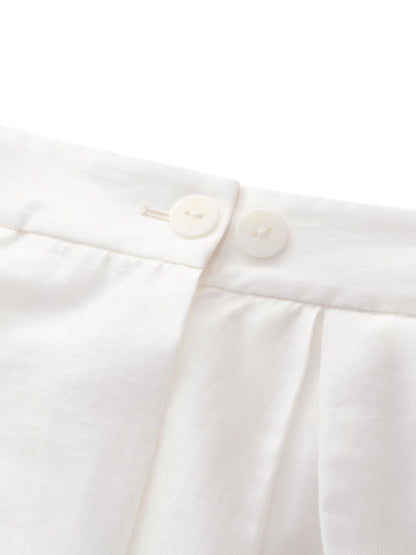 Tencel Blend Adjustable Waist Women A-Line Culottes