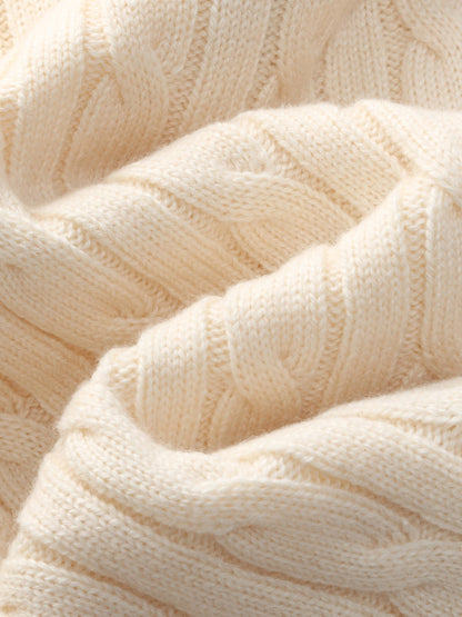 Wool Blend Half-Zip Women Sweater
