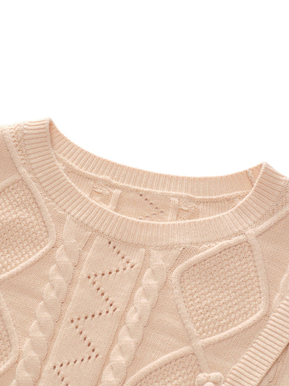 Lyocell Wool Blend Sweater And Knit Vest Dress Two-Piece Set