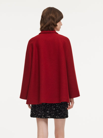 100% Wool Women Coat With Detachable Bowknot