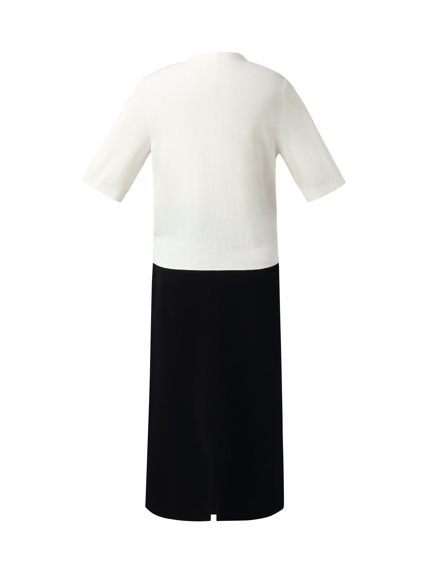 V-Neck Cut-Out Knitted Top And Half Skirt Two-Piece Set