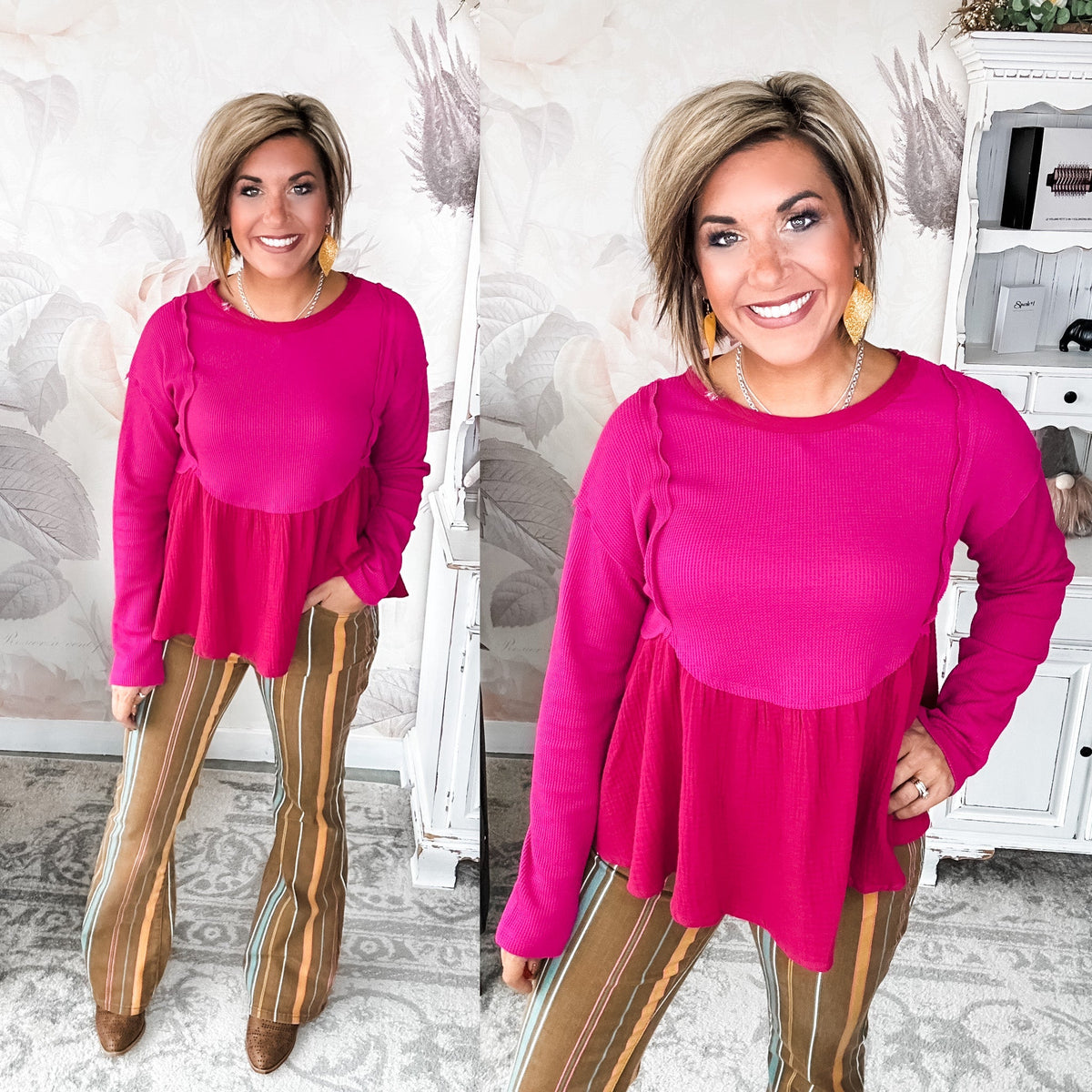 Judy Blue Striped Flare Jeans