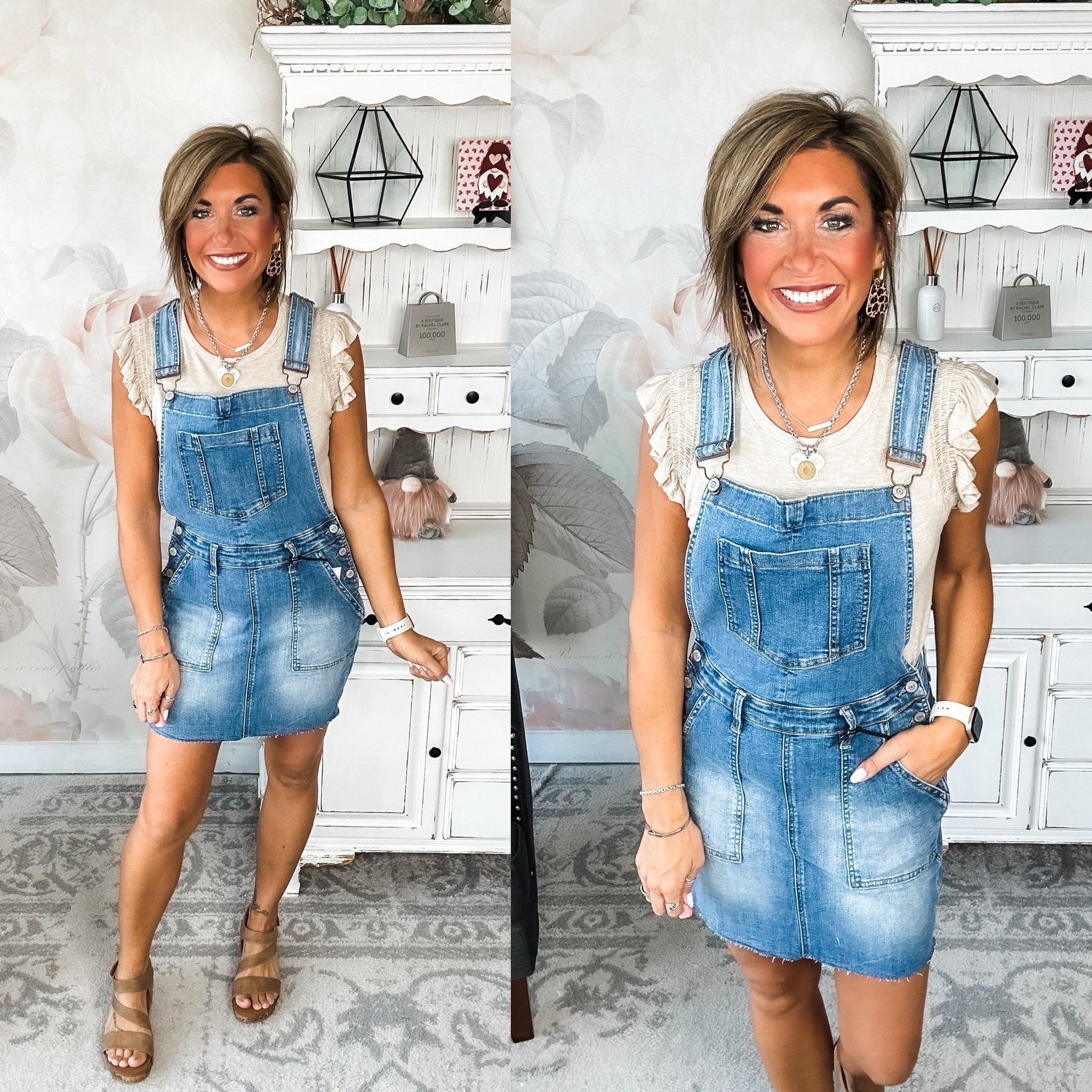 Judy Blue Raw Hem Overall Skirt