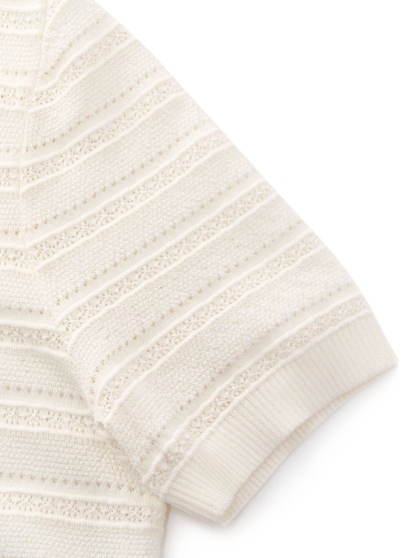 Tencel Blend Pointelle Women V-Neck Cardigan