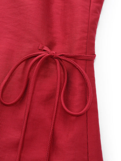 Tencel Blend Sleeveless Women Qipao Midi Dress