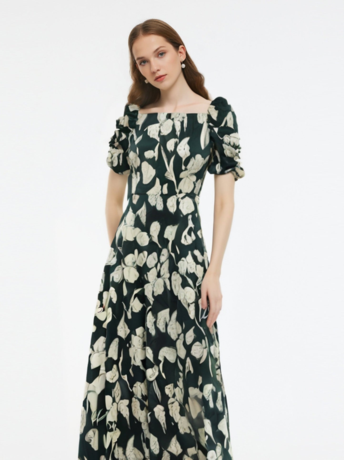 19MM Mulberry Silk Women Floral Print Maxi Dress