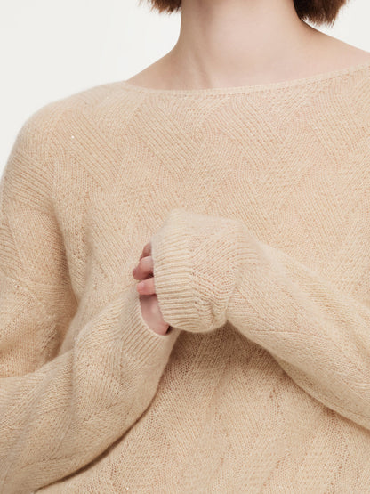Cashmere Boat Neck Loose Fit Women Sweater