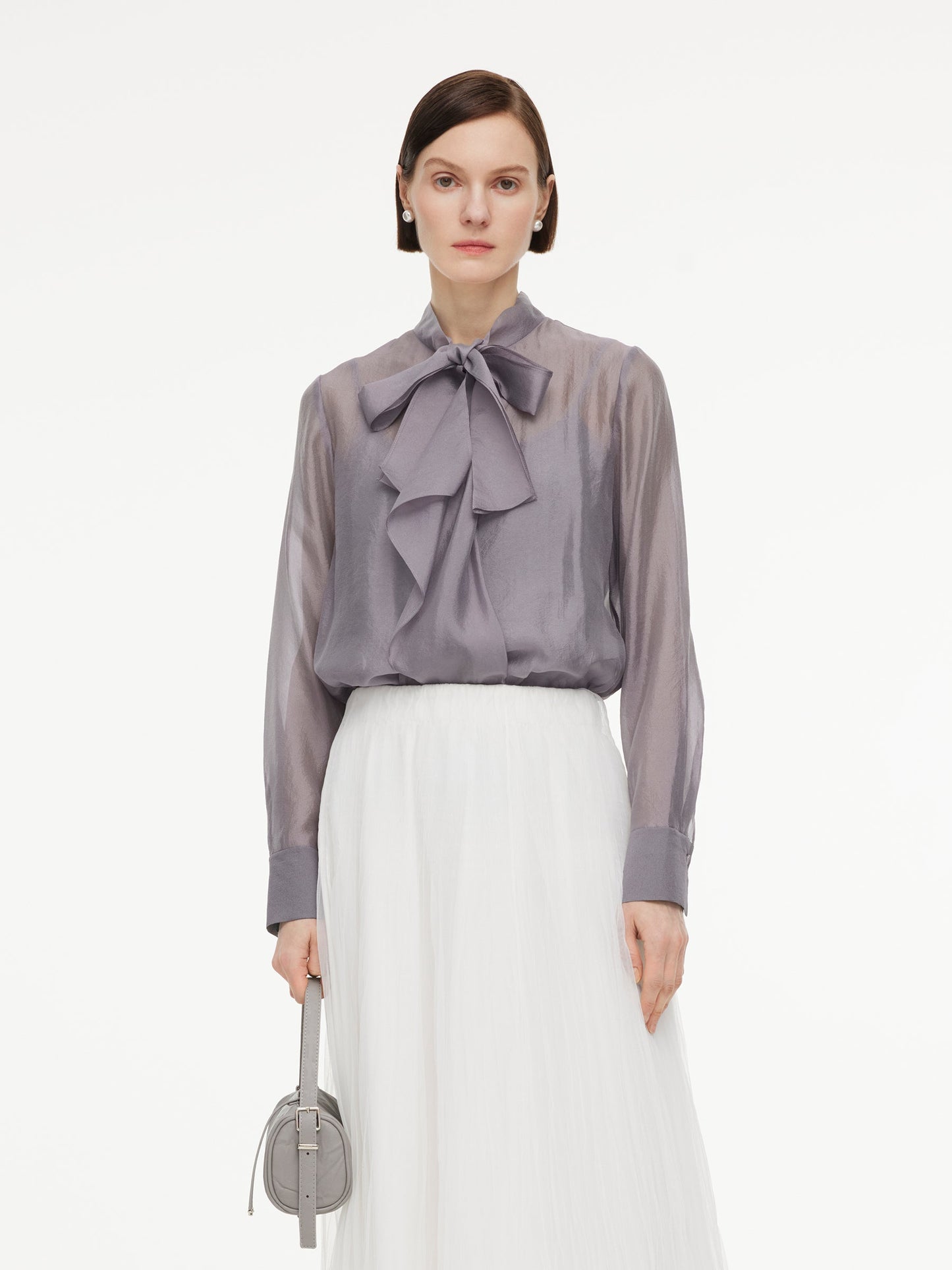 [Preview] Front Knot Women Shirt With Knit Camisole