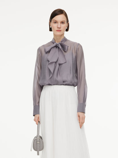 [Preview] Front Knot Women Shirt With Knit Camisole