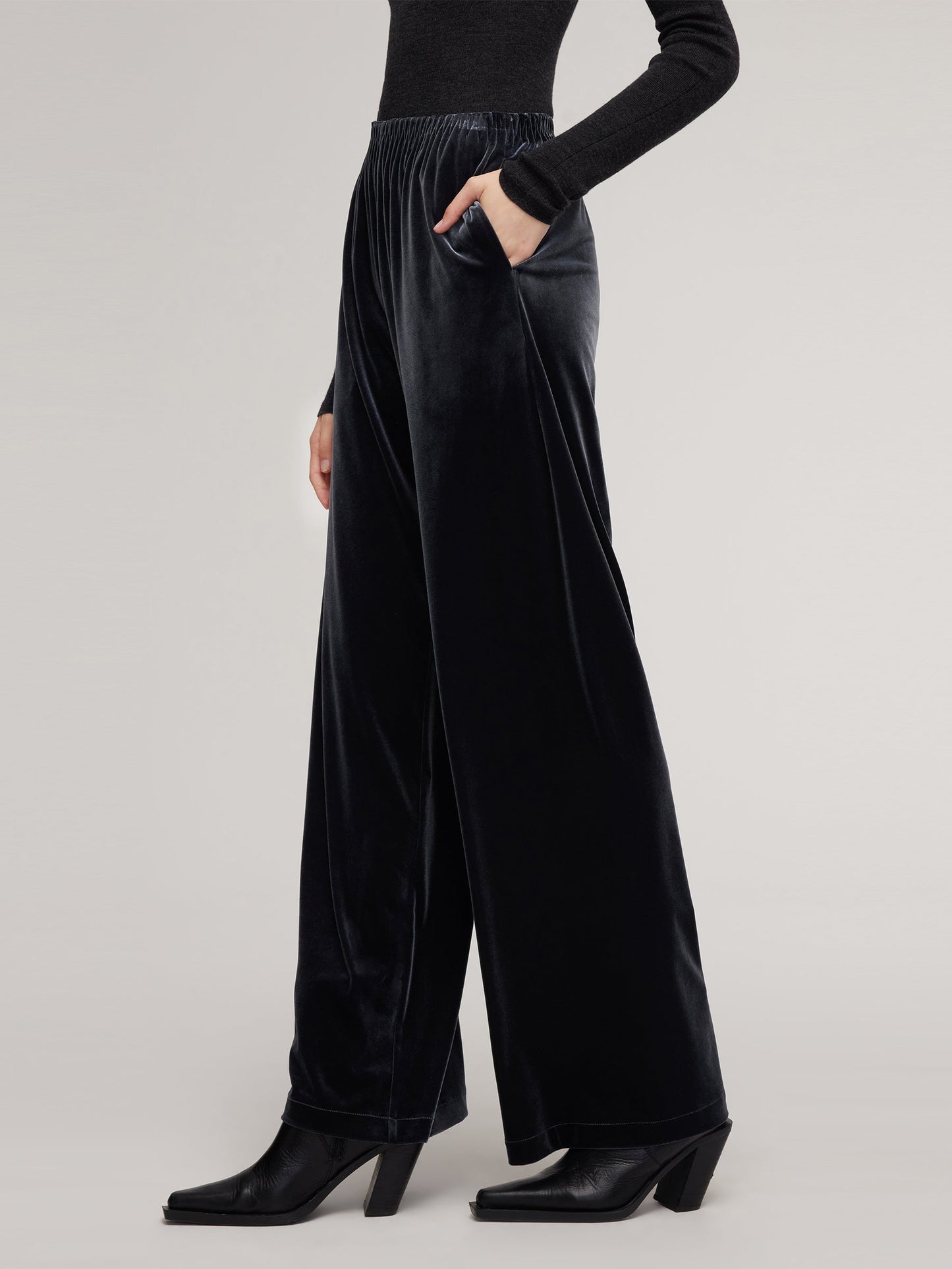 Velvet Straight Wide Leg Women Pants