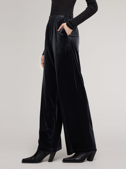 Velvet Straight Wide Leg Women Pants