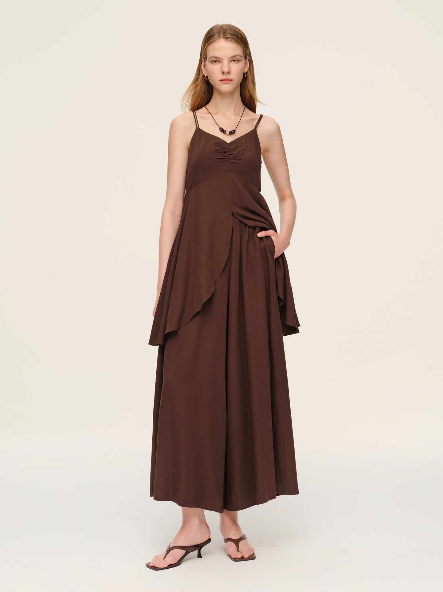 Linen Blend Camisole And Culottes Two-Piece Set