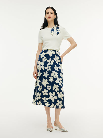 Floral Print A-Line Women Skirt