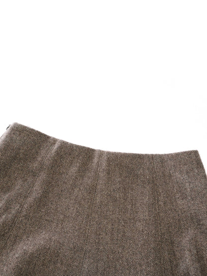 Washable Wool Women A-Line Flared Skirt