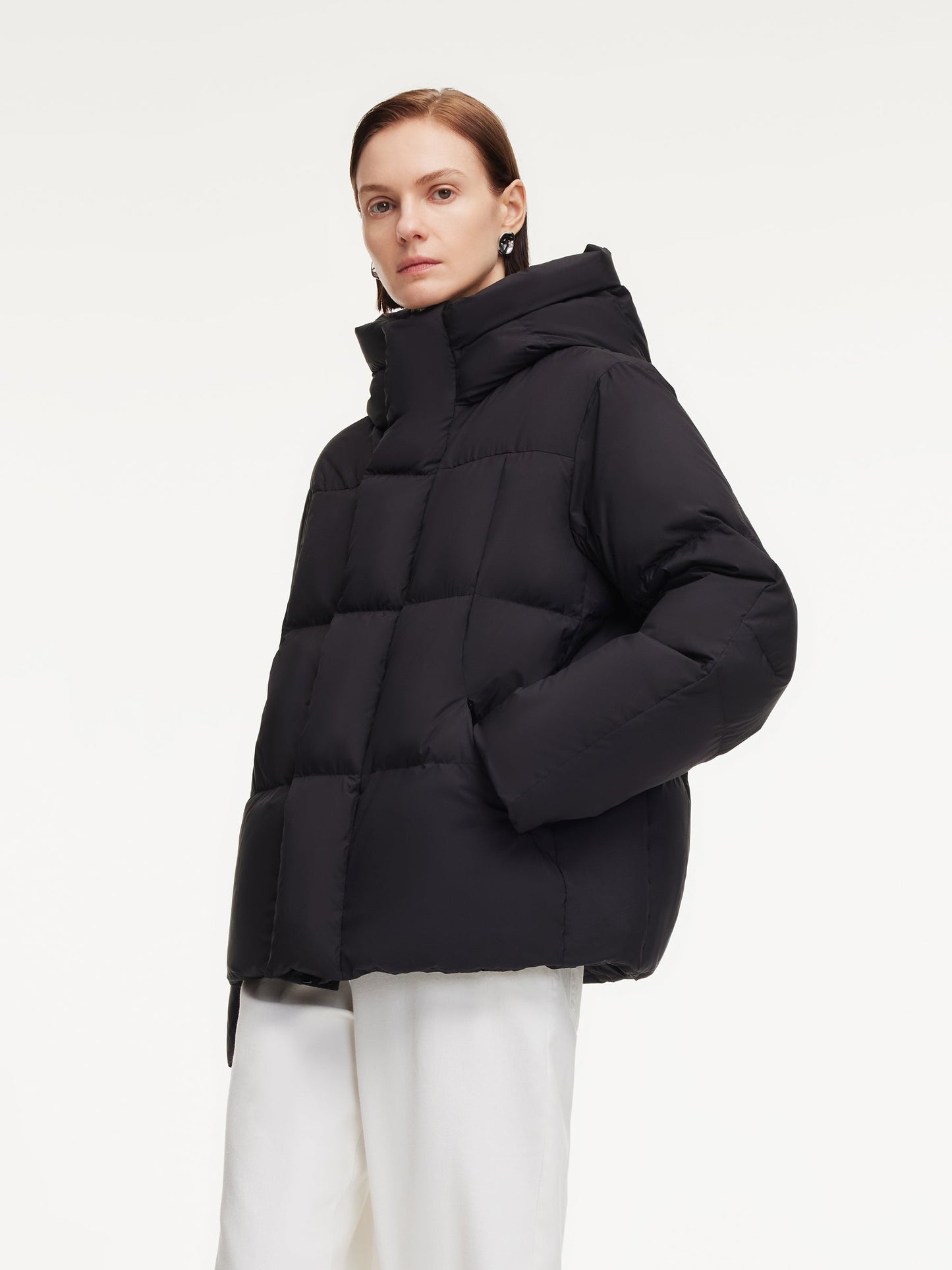 Loose Unisex Hooded Goose Down Jacket