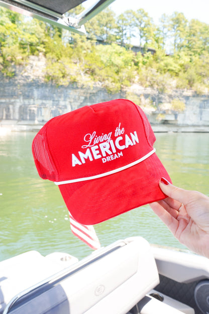 Living the American Dream - Red Vintage Trucker Hat