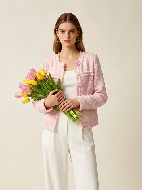 Frayed Edge Women Knit Cardigan