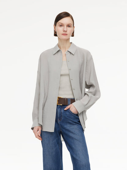 [Preview] Triacetate Blend Women Oversized Shirt