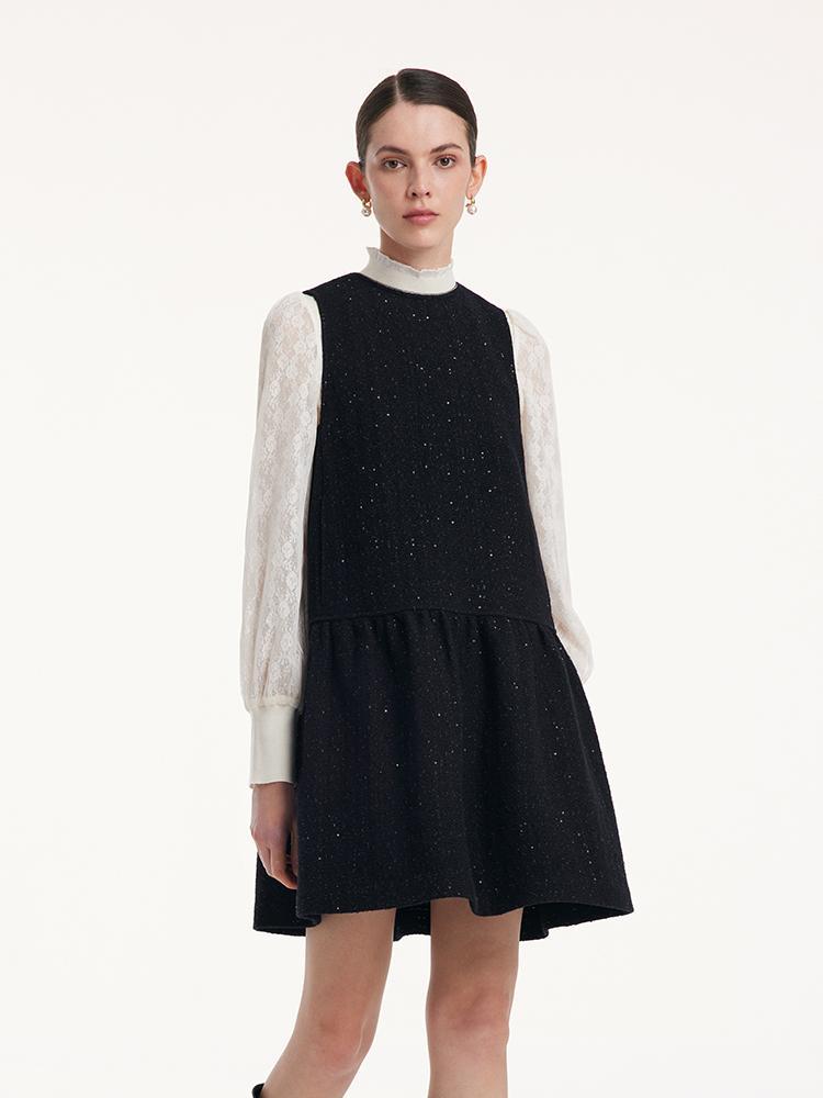 Round Neck Sequins Vest Dress