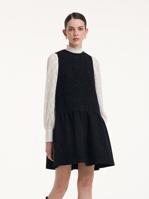 Round Neck Sequins Vest Dress