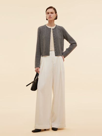 100% Cashmere Faux Two-Piece Women Cardigan