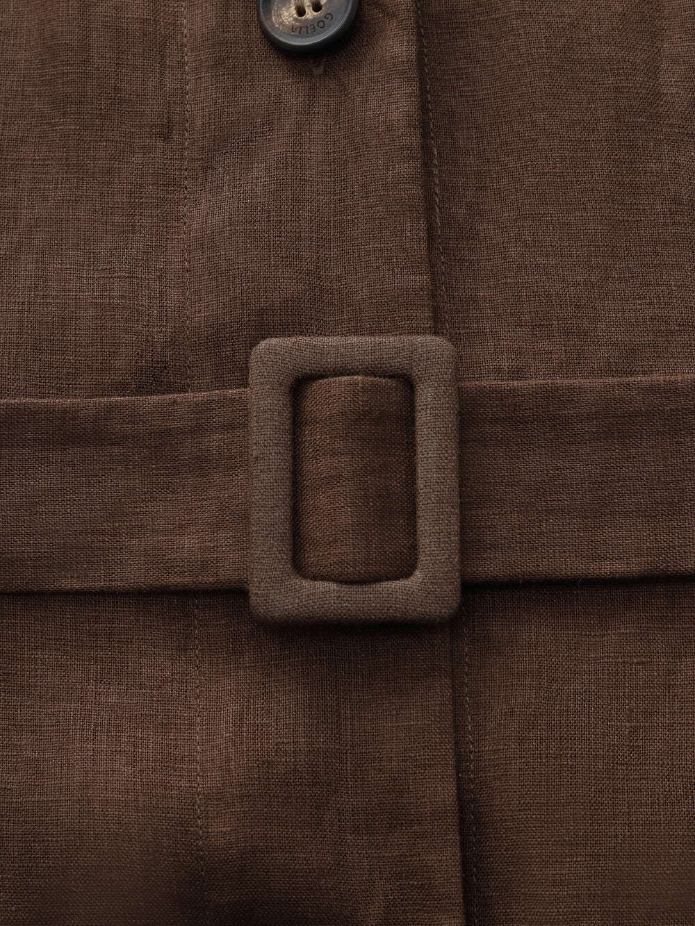 100% Linen Women V-Neck Midi Dress With Belt