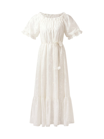 Tencel Blend Embroidered Women Maxi Dress