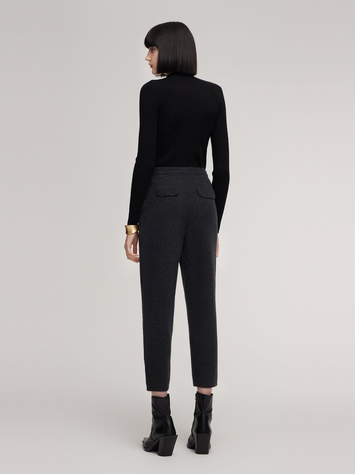 100% Cashmere Women Carrot Fit Pants