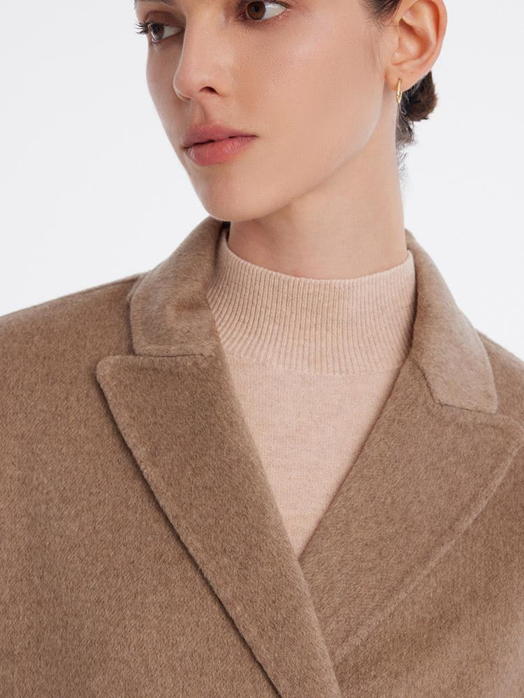 Pure Cashmere Double-Breasted Lapel Coat