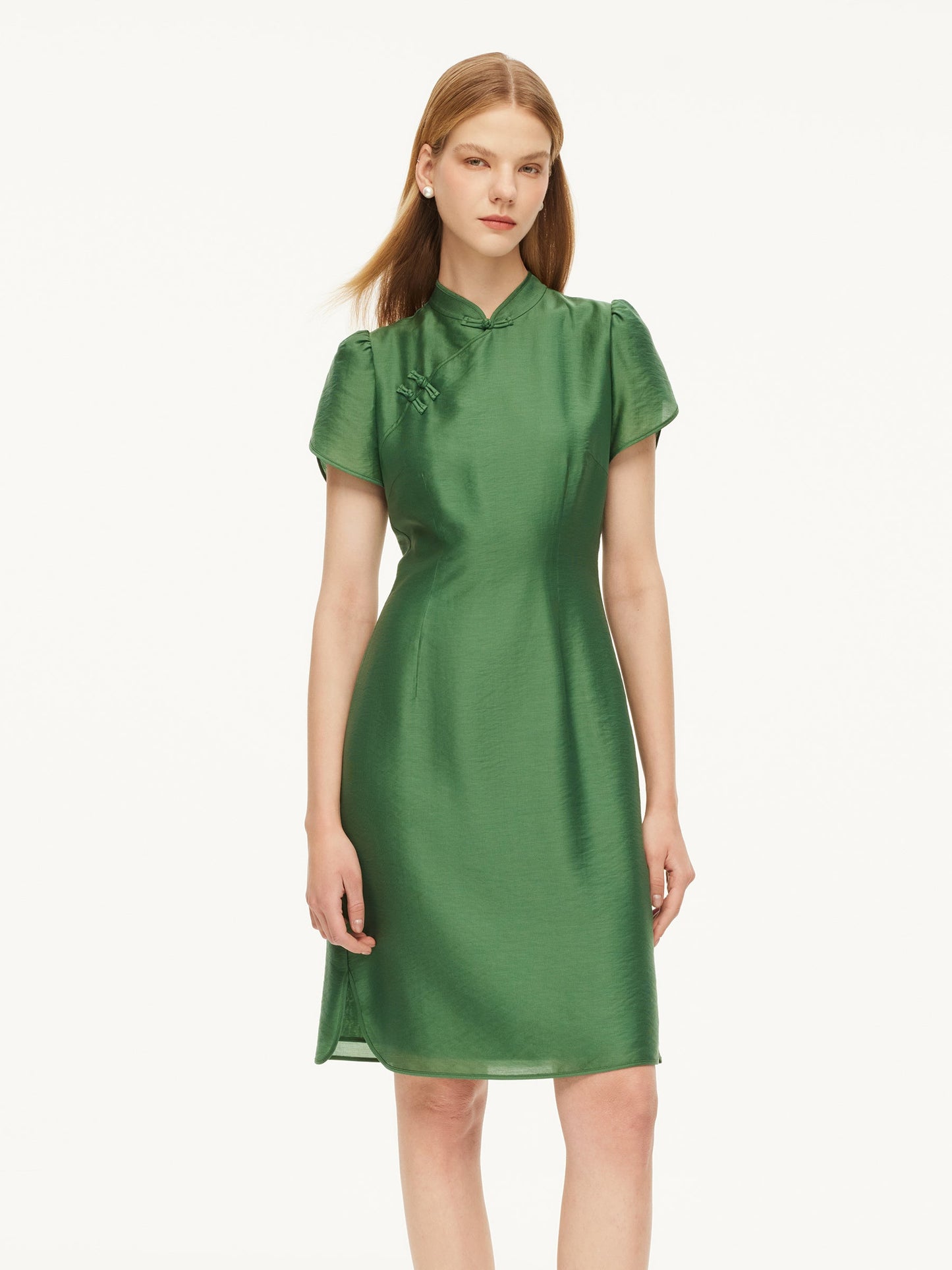 Tencel Blend Women Qipao Mini Dress
