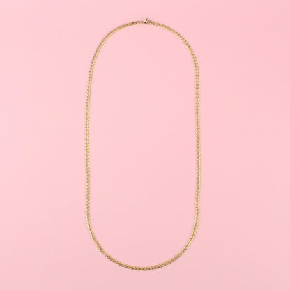 3mm Curb Chain Necklace (Gold Plated)