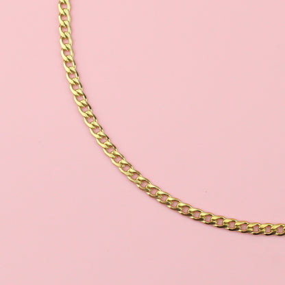 3mm Curb Chain Necklace (Gold Plated)