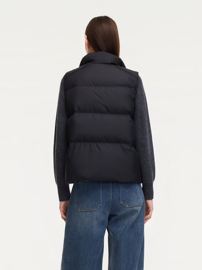 Stand Collar Zip-Up Goose Down Vest